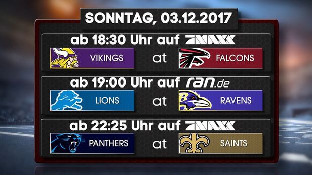 NFL 2017/18 live auf ran.de: Die Übertragungs-Termine