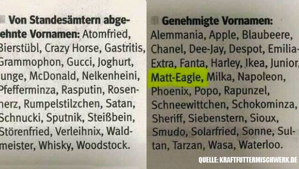 Lustige Vornamen was ist erlaubt & was nicht? SAT.1 Ratgeber