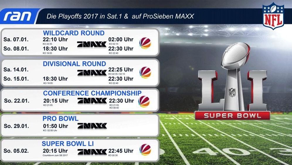 RanNFL live: Alle Playoff-Spiele live im Free-TV