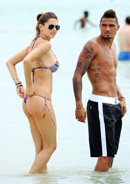 Kevin Prince Boateng und Melissa Satta am Strand