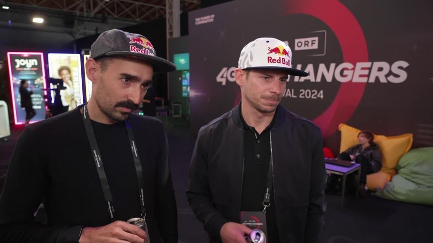 Red Bull Skydive Team interviewed at the 4GAMECHANGERS Festival