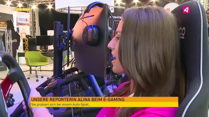 PULS 4 Reporterin Alina beim E-Gaming