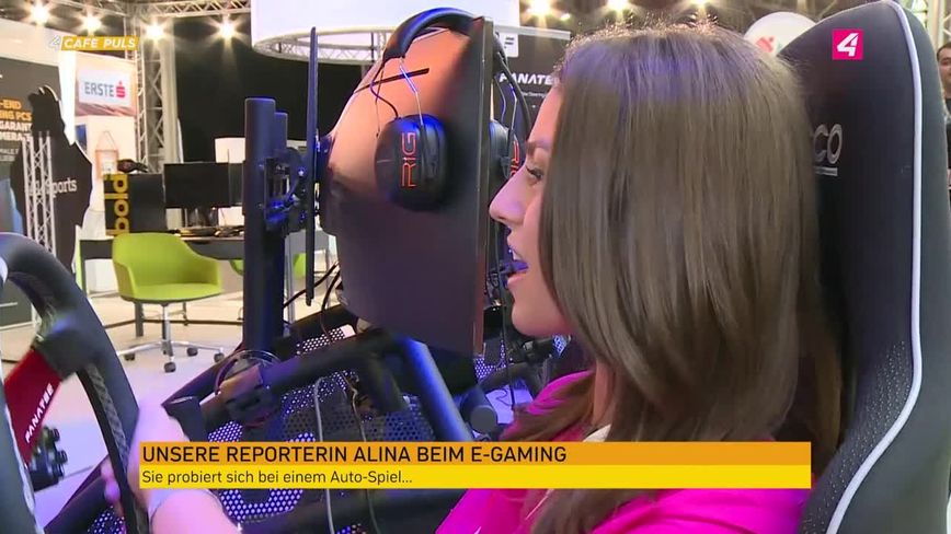 PULS 4 reporter Alina at e-gaming