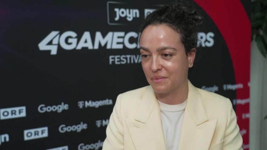 Aurelia Rochelle Figueroa in an interview at the 4GAMECHANGERS Festival